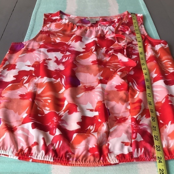 Ann Taylor LOFT Factory Floral Print Ruffled Sleeveless Top‎ - Picture 10 of 10